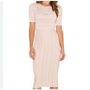 Ronny Kobo Christina Midi Lace Knit Short Sleeve Women's Dress Medium